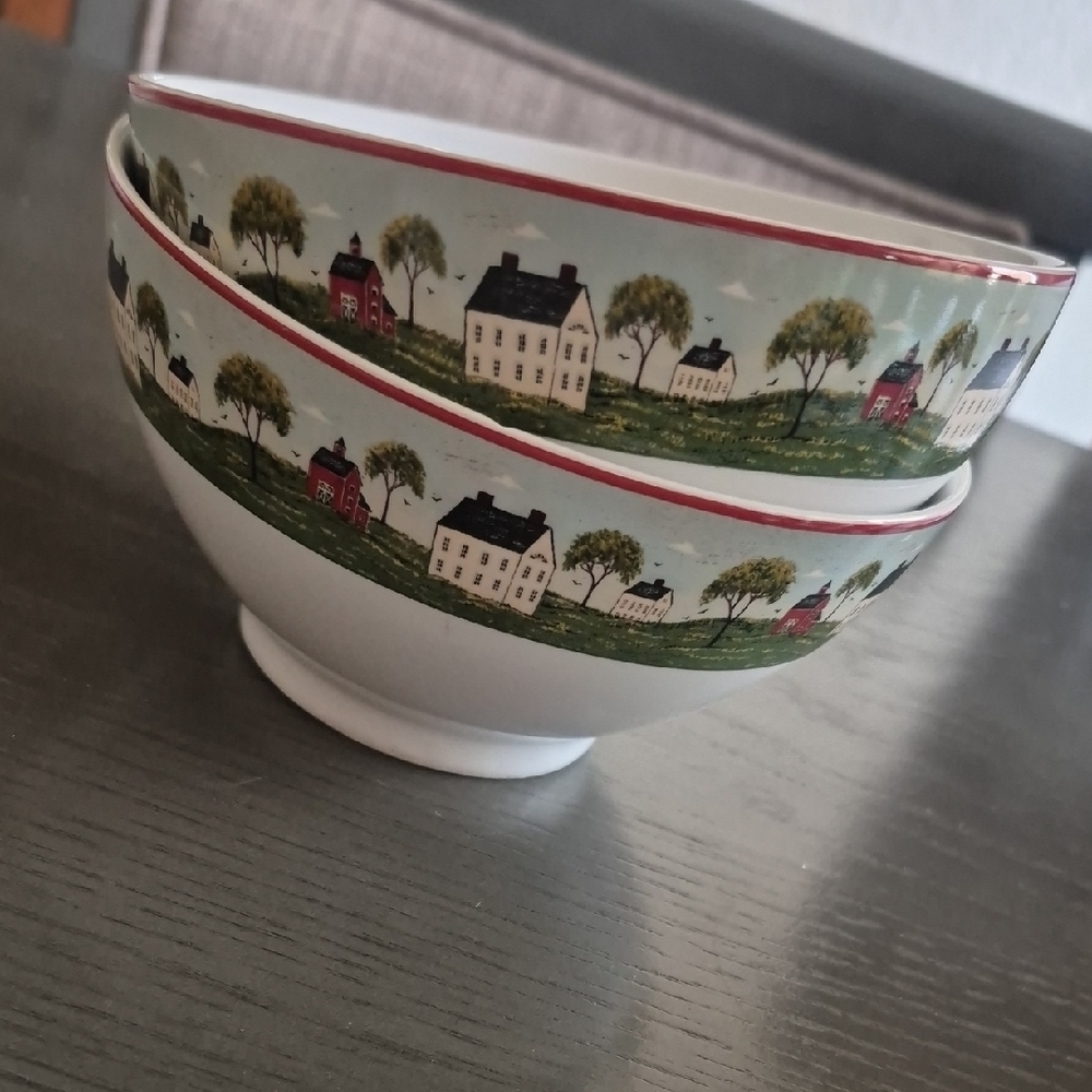 Warren Kimble Sakura Country Life Coupe Cereal Bowls